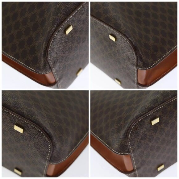 CELINE Macadam Canvas Hand Bag PVC 2way Brown Auth - Picture 16 of 16